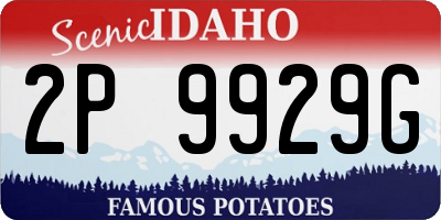 ID license plate 2P9929G
