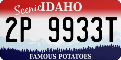 ID license plate 2P9933T