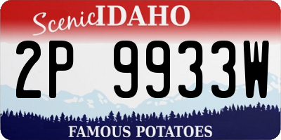 ID license plate 2P9933W