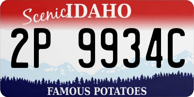 ID license plate 2P9934C