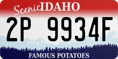 ID license plate 2P9934F