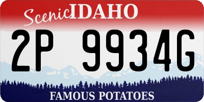 ID license plate 2P9934G