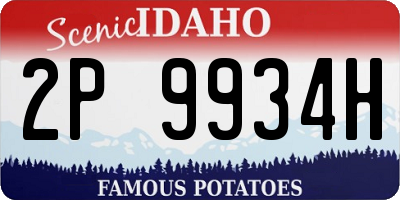ID license plate 2P9934H