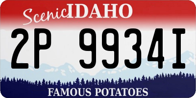 ID license plate 2P9934I