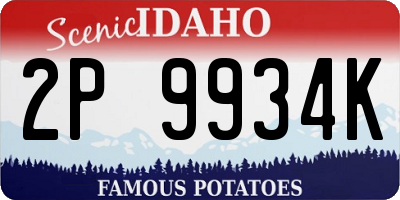 ID license plate 2P9934K