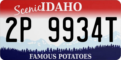 ID license plate 2P9934T