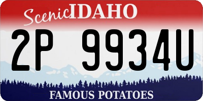 ID license plate 2P9934U