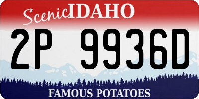 ID license plate 2P9936D