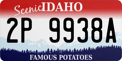 ID license plate 2P9938A