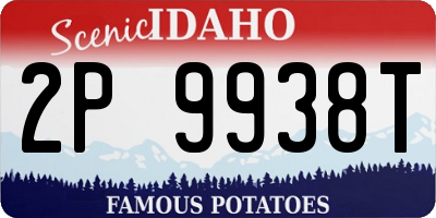 ID license plate 2P9938T