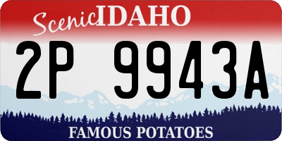 ID license plate 2P9943A
