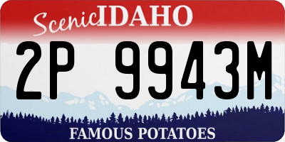 ID license plate 2P9943M