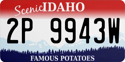 ID license plate 2P9943W