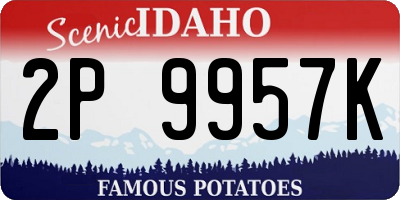 ID license plate 2P9957K