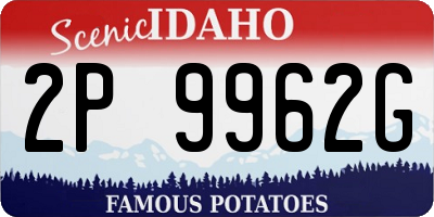 ID license plate 2P9962G