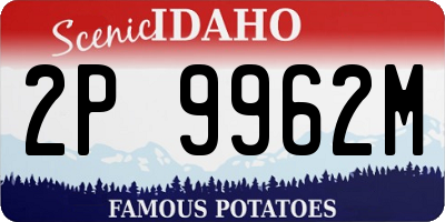 ID license plate 2P9962M