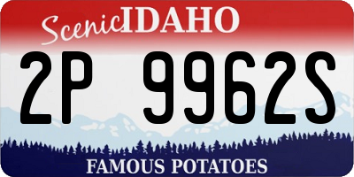 ID license plate 2P9962S