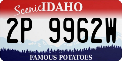 ID license plate 2P9962W