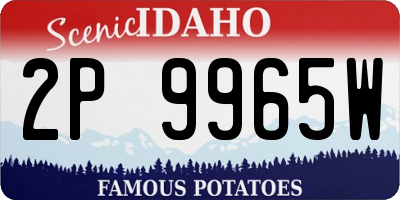 ID license plate 2P9965W