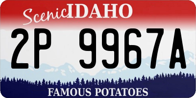 ID license plate 2P9967A