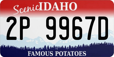 ID license plate 2P9967D
