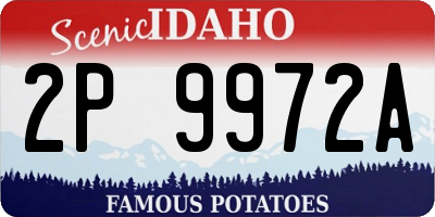 ID license plate 2P9972A