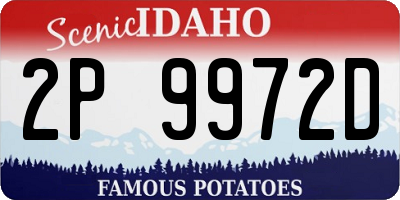 ID license plate 2P9972D