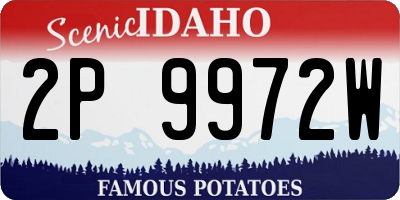 ID license plate 2P9972W
