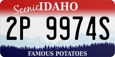 ID license plate 2P9974S