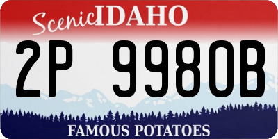 ID license plate 2P9980B
