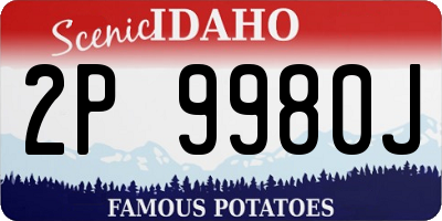 ID license plate 2P9980J