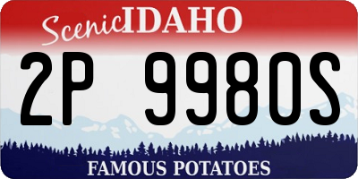 ID license plate 2P9980S
