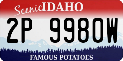 ID license plate 2P9980W