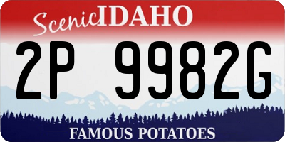 ID license plate 2P9982G