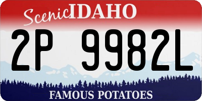 ID license plate 2P9982L