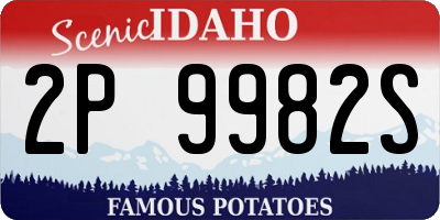 ID license plate 2P9982S
