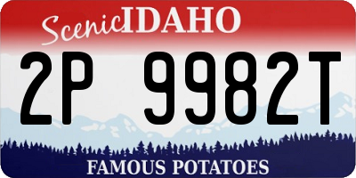 ID license plate 2P9982T