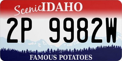 ID license plate 2P9982W