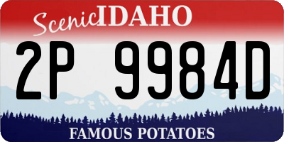 ID license plate 2P9984D