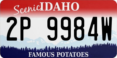 ID license plate 2P9984W