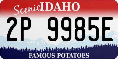 ID license plate 2P9985E