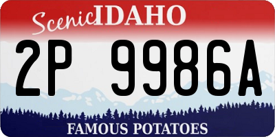ID license plate 2P9986A