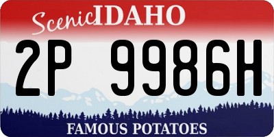 ID license plate 2P9986H