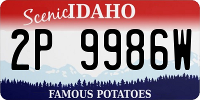 ID license plate 2P9986W