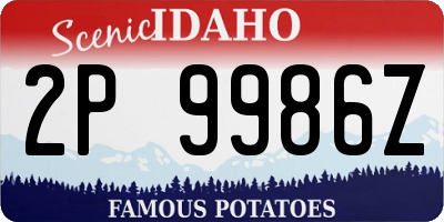 ID license plate 2P9986Z