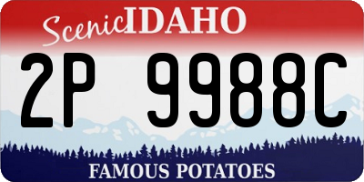 ID license plate 2P9988C