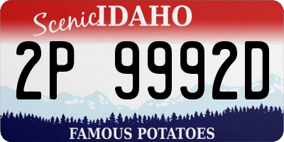 ID license plate 2P9992D