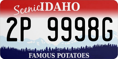 ID license plate 2P9998G