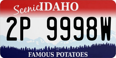 ID license plate 2P9998W