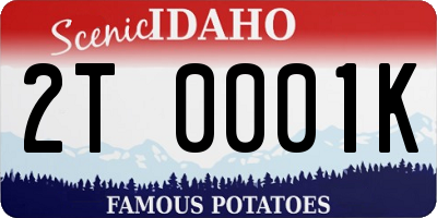 ID license plate 2T0001K